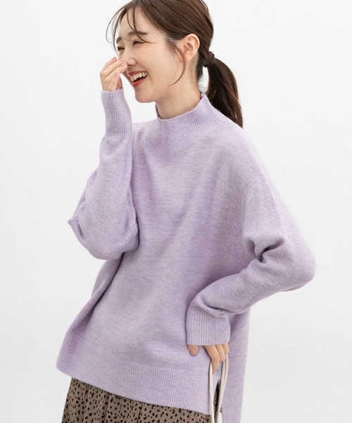 Honeys(ハニーズ)の「【軽ふわっニット】ハイネックニット(ニット/セーター・レディース・オートミール/ブルー系/ベージュ系その他/グリーン系/ベージュ系/ブラック系その他/パープル系・L/LL/M/S)」の15枚目の写真