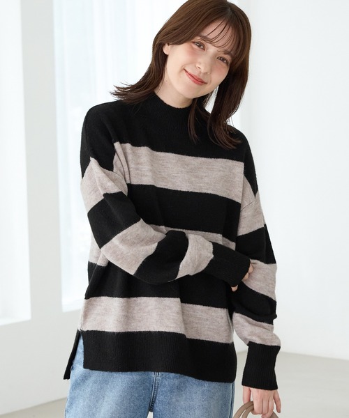 Honeys(ハニーズ)の「【軽ふわっニット】ハイネックニット(ニット/セーター・レディース・オートミール/ブルー系/ベージュ系その他/グリーン系/ベージュ系/ブラック系その他/パープル系・L/LL/M/S)」の20枚目の写真