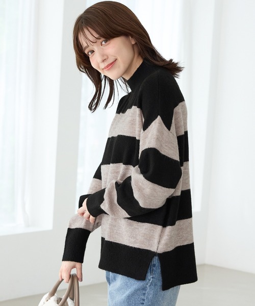 Honeys(ハニーズ)の「【軽ふわっニット】ハイネックニット(ニット/セーター・レディース・オートミール/ブルー系/ベージュ系その他/グリーン系/ベージュ系/ブラック系その他/パープル系・L/LL/M/S)」の21枚目の写真