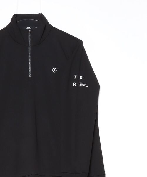 TIGORA（ティゴラ）の「ティゴラ TIGORA T.ウール混ハーフジップシャツ（シャツ/ブラウス・レディース・ホワイト/ブラック・M/L/XL/2XL）」の4枚目の写真