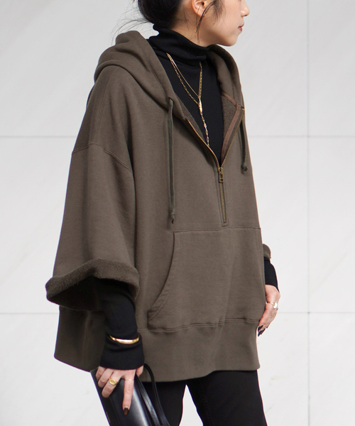 ウールミックスハーフジップフーディ（スウェット）｜AP STUDIO