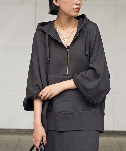 ウールミックスハーフジップフーディ（スウェット）｜AP STUDIO