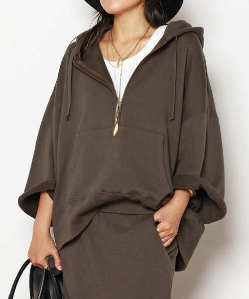 ウールミックスハーフジップフーディ（スウェット）｜AP STUDIO