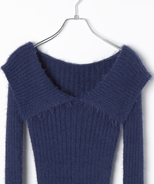 3.3 Field Trip （3.3フィールドトリップ）の「3.3 Field Trip／シャギースリムニット（ニット/セーター・レディース・ブラック/グレー/ネイビー/ボルドー・FREE）」の5枚目の写真