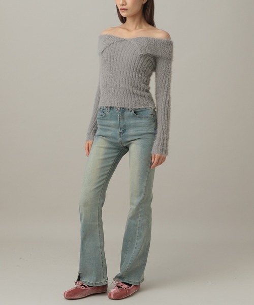 3.3 Field Trip （3.3フィールドトリップ）の「3.3 Field Trip／シャギースリムニット（ニット/セーター・レディース・ブラック/グレー/ネイビー/ボルドー・FREE）」の14枚目の写真