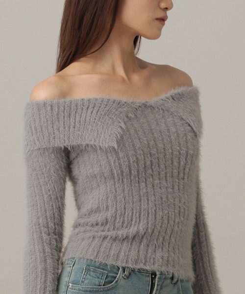 3.3 Field Trip （3.3フィールドトリップ）の「3.3 Field Trip／シャギースリムニット（ニット/セーター・レディース・ブラック/グレー/ネイビー/ボルドー・FREE）」の17枚目の写真