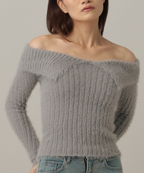 3.3 Field Trip （3.3フィールドトリップ）の「3.3 Field Trip／シャギースリムニット（ニット/セーター・レディース・ブラック/グレー/ネイビー/ボルドー・FREE）」の16枚目の写真