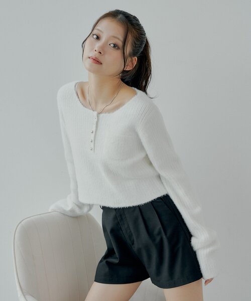 シャギーヘンリーニット（ニット/セーター）｜Chico（チコ）の