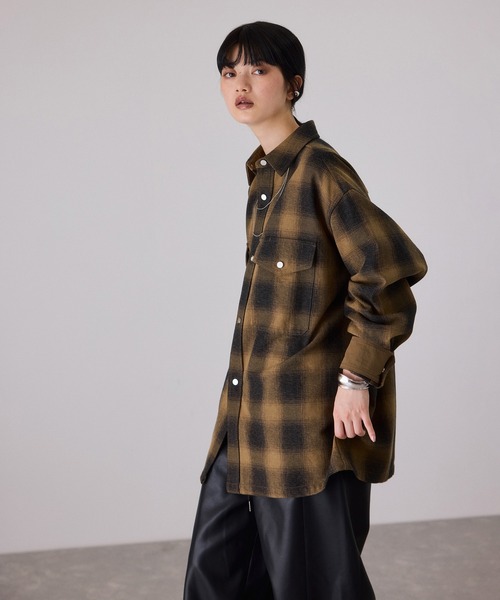 ADAM ET ROPE'（アダムエロペ）の「オンブレチェックシャツ（シャツ/ブラウス・レディース・イエロー系その他3・FREE）」の17枚目の写真