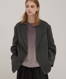 EMMA CLOTHES | 【セットアップ対応】ルーズシルエット ツイードライクテーラードジャケット(テーラードジャケット)