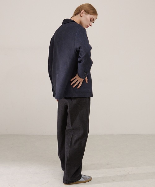 EMMA CLOTHES（エマクローズ）の「【セットアップ対応】ルーズシルエット ツイードライクテーラードジャケット（テーラードジャケット・メンズ・グレー/ネイビー/チャコール/ブラウン・L/M/S）」の15枚目の写真