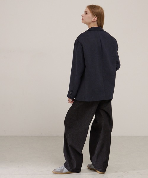 EMMA CLOTHES（エマクローズ）の「【セットアップ対応】ルーズシルエット ツイードライクテーラードジャケット（テーラードジャケット・メンズ・グレー/ネイビー/チャコール/ブラウン・L/M/S）」の21枚目の写真