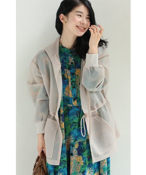cawaii(カワイイ)の「立体感で美シルエット シアーダンボールパーカー(パーカー・レディース・ブラック/ライトベージュ・FREE)」の5枚目の写真