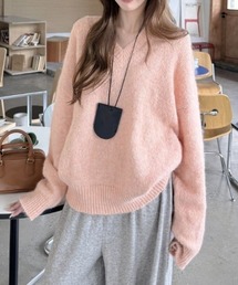 シャギーVネックニットプルオーバー