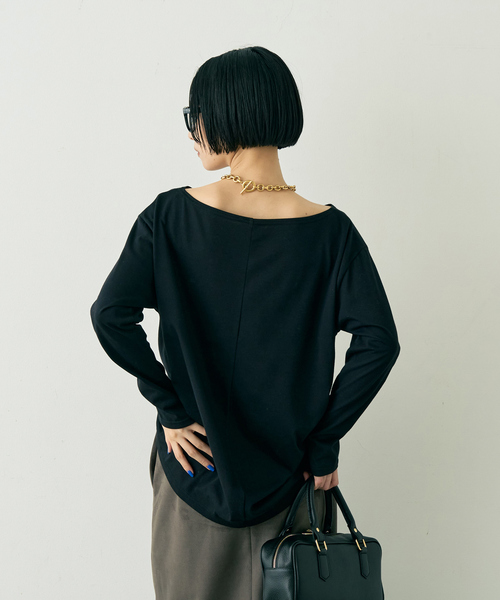 Rouge vif Anna(ルージュヴィフアンナ)の「綿ポリ天竺万能カットプルオーバー(Tシャツ/カットソー・レディース・ブラック/ホワイト・フリー)」の9枚目の写真