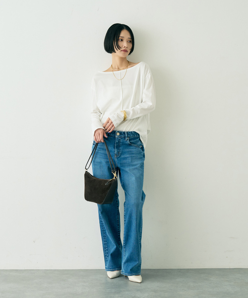 Rouge vif Anna(ルージュヴィフアンナ)の「綿ポリ天竺万能カットプルオーバー(Tシャツ/カットソー・レディース・ブラック/ホワイト・フリー)」の13枚目の写真