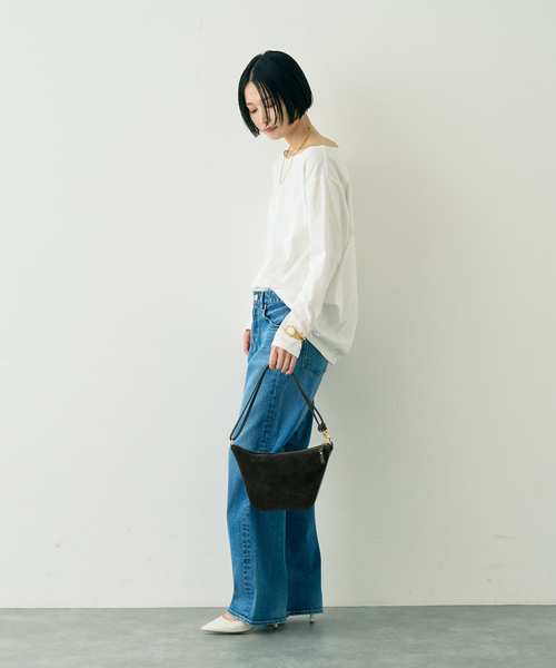 Rouge vif Anna(ルージュヴィフアンナ)の「綿ポリ天竺万能カットプルオーバー(Tシャツ/カットソー・レディース・ブラック/ホワイト・フリー)」の14枚目の写真