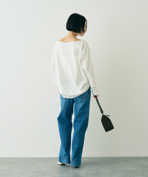 Rouge vif Anna(ルージュヴィフアンナ)の「綿ポリ天竺万能カットプルオーバー(Tシャツ/カットソー・レディース・ブラック/ホワイト・フリー)」の15枚目の写真