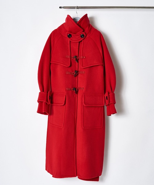 【美品】RUMCHE  ラムシェ ベージュ ウール ダッフルコート ヘリンボーン ダーリッチ Darich BIGカラーダッフルコート （ピンク