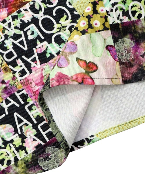 ScoLar（スカラー）の「153676：パッチワーク風総柄ドロスト前開きワンピース（ワンピース・レディース・ブラック/カーキ・M）」の11枚目の写真