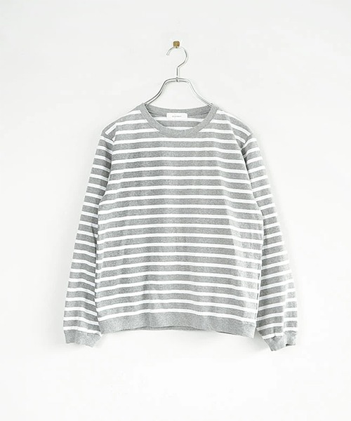 SOLAMONAT（ソラモナ）の「パフ天竺 ボーダーリブベーシックロンT（Tシャツ/カットソー・レディース・ブラック×ホワイト/グレー×ホワイト/ホワイト×ブラック/ホワイト×グレー・M）」の4枚目の写真
