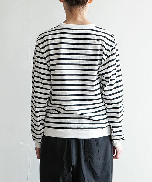 SOLAMONAT（ソラモナ）の「パフ天竺 ボーダーリブベーシックロンT（Tシャツ/カットソー・レディース・ブラック×ホワイト/グレー×ホワイト/ホワイト×ブラック/ホワイト×グレー・M）」の12枚目の写真