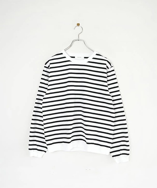 SOLAMONAT（ソラモナ）の「パフ天竺 ボーダーリブベーシックロンT（Tシャツ/カットソー・レディース・ブラック×ホワイト/グレー×ホワイト/ホワイト×ブラック/ホワイト×グレー・M）」の7枚目の写真
