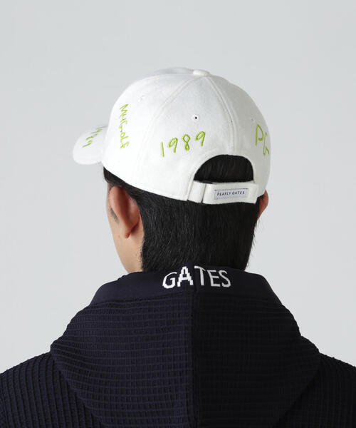PEARLY GATES（パーリーゲイツ）の「【PEARLY GATES】ロゴ刺繍起毛キャップ (UNISEX)（キャップ・レディース・ホワイト/ネイビー・FREE）」の18枚目の写真