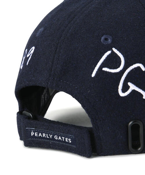 PEARLY GATES（パーリーゲイツ）の「【PEARLY GATES】ロゴ刺繍起毛キャップ (UNISEX)（キャップ・レディース・ホワイト/ネイビー・FREE）」の10枚目の写真