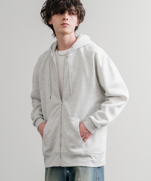 Rocky Monroe(ロッキーモンロー)の「オーバーサイズ裏起毛フルジップ綿タッチパーカー(パーカー・メンズ・グレイッシュベージュ/チャコール/オートミール/ブラック・M/L/XL)」の17枚目の写真