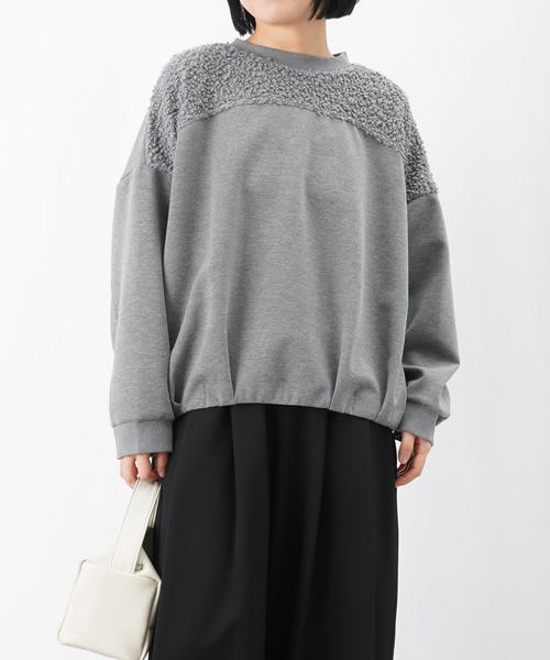 LUCA/LADY LUCK LUCA（ルカ/レディラックルカ）の「LC/LLL ブークレー切替カットソー（Tシャツ/カットソー・レディース・ブラック/アイボリー/グレー・FREE）」の2枚目の写真