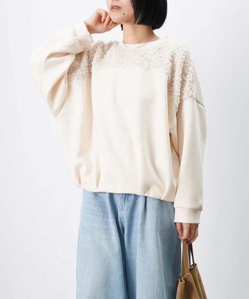 LUCA/LADY LUCK LUCA（ルカ/レディラックルカ）の「LC/LLL ブークレー切替カットソー（Tシャツ/カットソー・レディース・ブラック/アイボリー/グレー・FREE）」の13枚目の写真