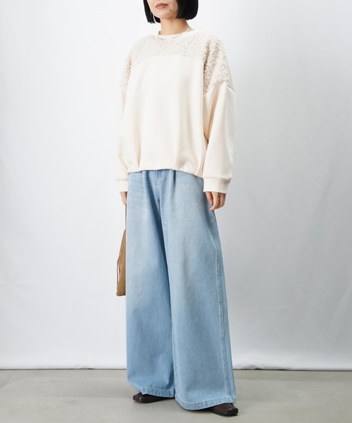 LUCA/LADY LUCK LUCA（ルカ/レディラックルカ）の「LC/LLL ブークレー切替カットソー（Tシャツ/カットソー・レディース・ブラック/アイボリー/グレー・FREE）」の14枚目の写真