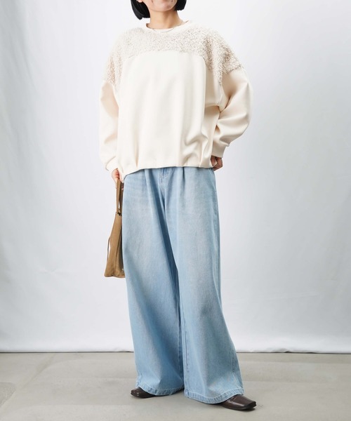 LUCA/LADY LUCK LUCA（ルカ/レディラックルカ）の「LC/LLL ブークレー切替カットソー（Tシャツ/カットソー・レディース・ブラック/アイボリー/グレー・FREE）」の17枚目の写真