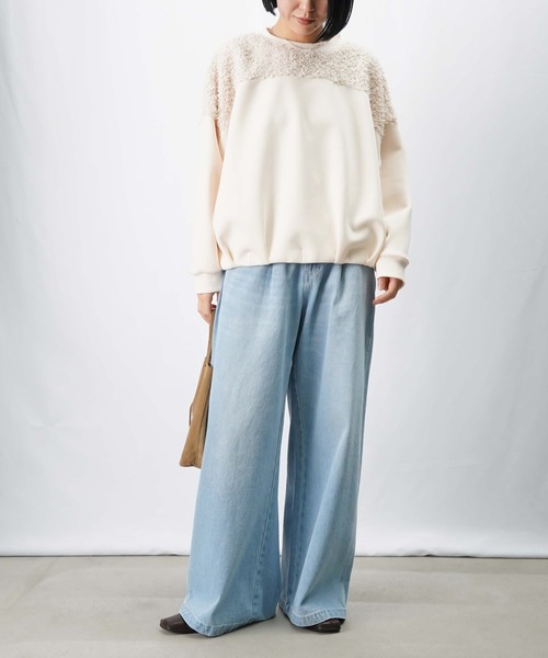 LUCA/LADY LUCK LUCA（ルカ/レディラックルカ）の「LC/LLL ブークレー切替カットソー（Tシャツ/カットソー・レディース・ブラック/アイボリー/グレー・FREE）」の18枚目の写真