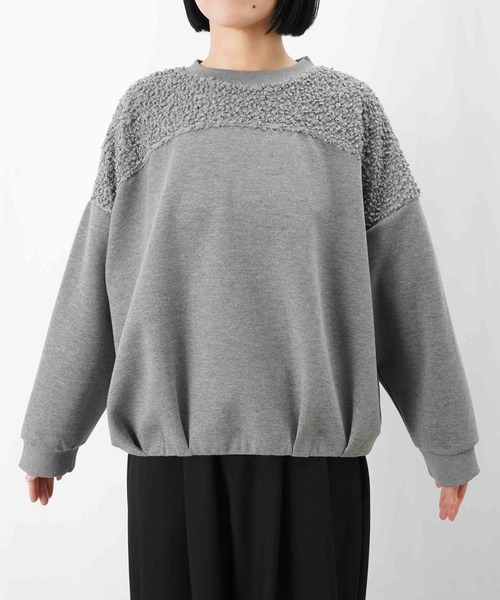 LUCA/LADY LUCK LUCA（ルカ/レディラックルカ）の「LC/LLL ブークレー切替カットソー（Tシャツ/カットソー・レディース・ブラック/アイボリー/グレー・FREE）」の5枚目の写真