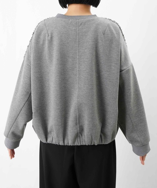 LUCA/LADY LUCK LUCA（ルカ/レディラックルカ）の「LC/LLL ブークレー切替カットソー（Tシャツ/カットソー・レディース・ブラック/アイボリー/グレー・FREE）」の6枚目の写真