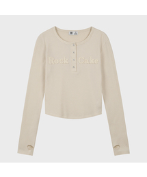 Applique Logo Button Top - Cream