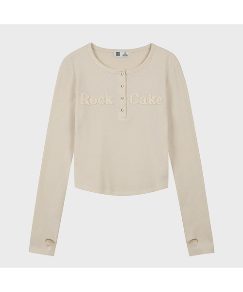 ROCKCAKE(ロックケーキ)の「Applique Logo Button Top - Cream(Tシャツ/カットソー・レディース・その他・SMALL)」の1枚目の写真