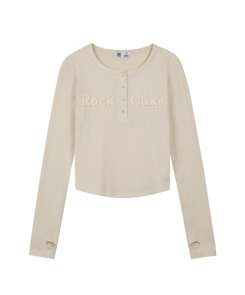 ROCKCAKE(ロックケーキ)の「Applique Logo Button Top - Cream(Tシャツ/カットソー・レディース・その他・SMALL)」の2枚目の写真