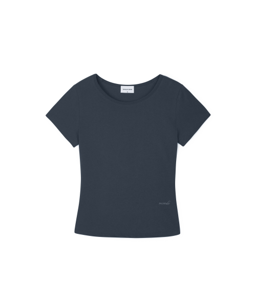 1993STUDIO(1993スタジオ)の「W UネッククロップスリムTシャツ_ネイビー(Tシャツ/カットソー・レディース・その他・SMALL/MEDIUM/LARGE)」の2枚目の写真
