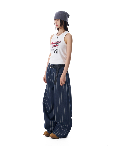 AAKAM(アーカム)の「Striped Cinch Back Denim Pants (Blue)(デニムパンツ・レディース・その他・1/2)」の7枚目の写真