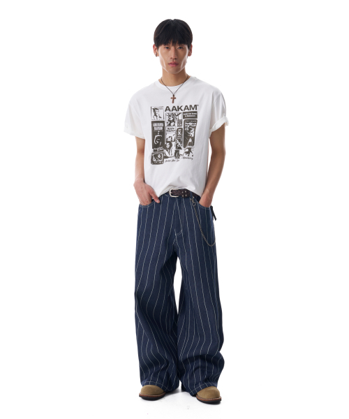 AAKAM(アーカム)の「Striped Cinch Back Denim Pants (Blue)(デニムパンツ・レディース・その他・1/2)」の11枚目の写真