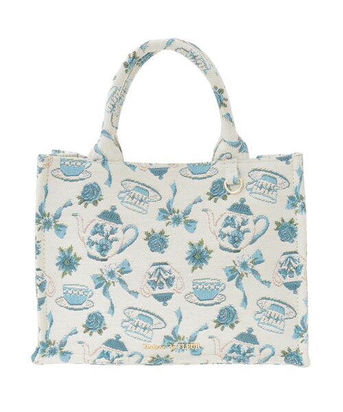 ティーカップ柄ゴブランスクエアトートバッグ（トートバッグ）｜Maison