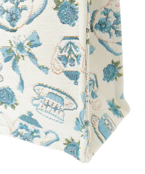 ティーカップ柄ゴブランスクエアトートバッグ（トートバッグ）｜Maison