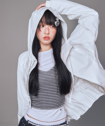 YOUHEE | RUFFLE DETAILED WINDBREAKER WHITE(その他アウター)