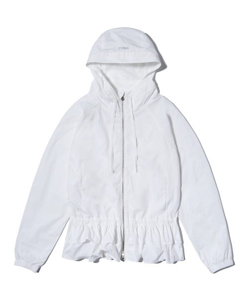 YOUHEE(ユヒ)の「RUFFLE DETAILED WINDBREAKER WHITE(その他アウター・レディース・その他・FREE)」の2枚目の写真