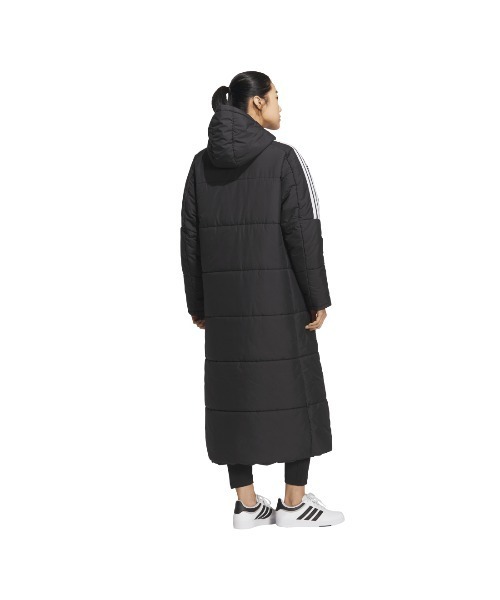 adidas（アディダス）の「アディダス adidas PADロングコート（ダウンジャケット/コート・レディース・ブラック×ブラック/ブラック×ホワイト・S/M/L/XL）」の4枚目の写真