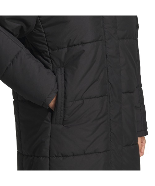 adidas（アディダス）の「アディダス adidas PADロングコート（ダウンジャケット/コート・レディース・ブラック×ブラック/ブラック×ホワイト・S/M/L/XL）」の6枚目の写真