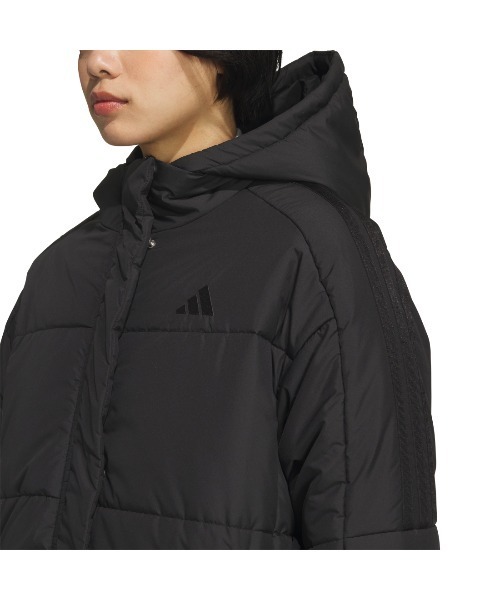 adidas（アディダス）の「アディダス adidas PADロングコート（ダウンジャケット/コート・レディース・ブラック×ブラック/ブラック×ホワイト・S/M/L/XL）」の9枚目の写真